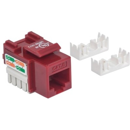 Keystone Jack, Cat6, UTP, Punch-down, Red