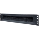 19" Cable Entry Panel, 2U, with Brush Insert, Black