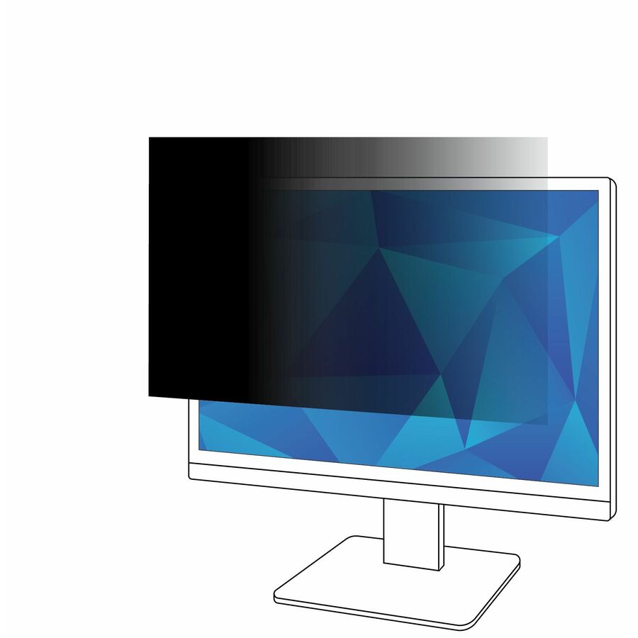 3M Privacy Filter for 43in Monitor, 16:9, PF430W9B Black, Matte
