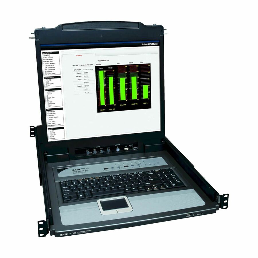 Tripp Lite by Eaton NetDirector 16-Port 1U Rack-Mount Console KVM Switch with 19-in. LCD + 8 PS2/USB Combo Cables