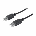 Manhattan Hi-Speed USB 2.0 A Male to B Male Device Cable, 6', Black