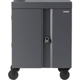 Bretford CUBE Cart - 2 Shelf - Push Handle Handle - 4 Casters - Steel, Polypropylene - 30" Width x 26.50" Depth x 37.50" Height - Black Pumice - For 32 Devices