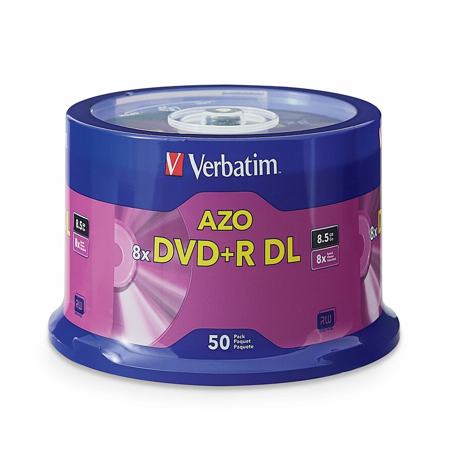 Verbatim DVD Recordable Media - DVD+R DL - 8x - 8.50 GB - 50 / Pack