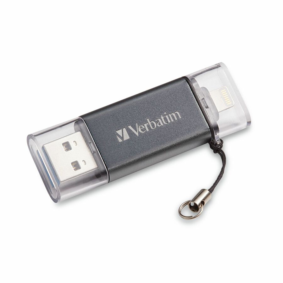 64GB Store 'n' Go Dual USB 3.0 Flash Drive for Apple Lightning Devices - Graphite