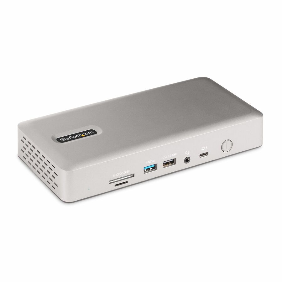 StarTech Universal USB4 & Thunderbolt 4 Docking Station, Quad Display on Windows, Dual Display on MacBook, HDMI DP Dock, 100W Charging
