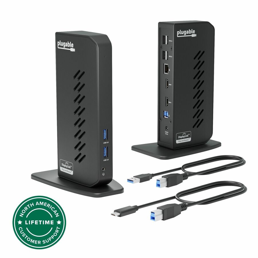 Plugable Dual 1080p HDMI Universal Docking Station for USB-C & USB 3.0 Laptop