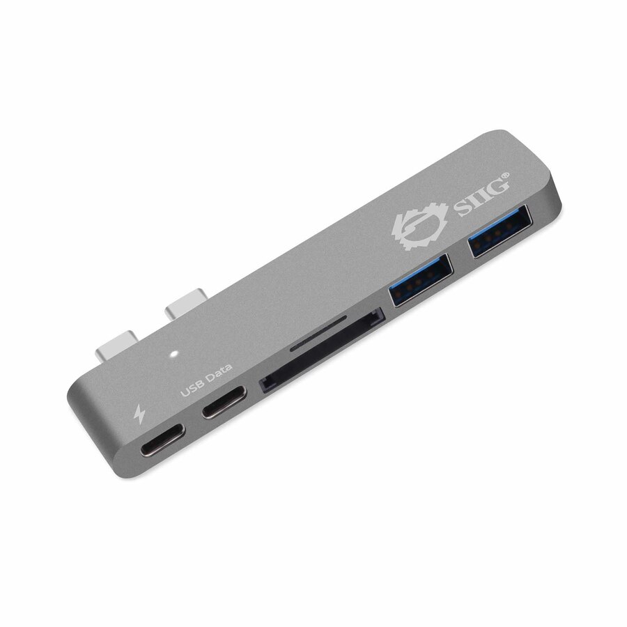 SIIG Thunderbolt 3 USB-C Hub with Card Reader & PD Adapter - Space Gray