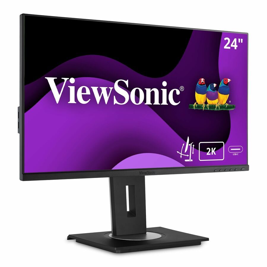 ViewSonic VG2455-2K 24 Inch 1440p Monitor, IPS Display with 60W USB-C for Smooth Home and Office Productivity, Full Ergonomic Adjustability, HDMI, and DisplayPort Inputs