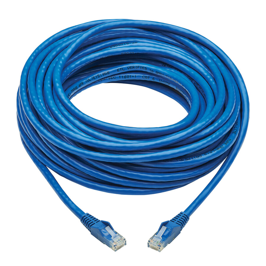 Eaton Tripp Lite Series Cat6 Gigabit Snagless Molded UTP Ethernet Cable (RJ45 M/M), PoE, CMR-LP, Blue, 50 ft. (15.24 m), TAA