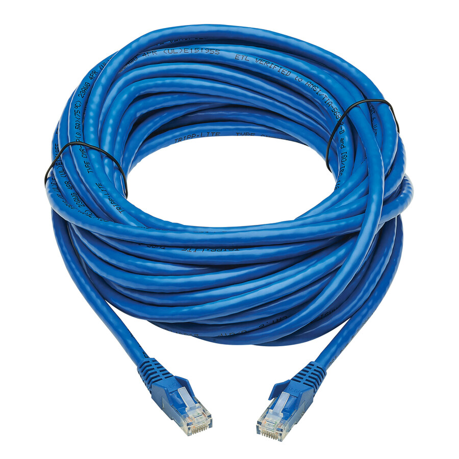 Eaton Tripp Lite Series Cat6 Gigabit Snagless Molded UTP Ethernet Cable (RJ45 M/M), PoE, CMR-LP, Blue, 30 ft. (9.14 m), TAA
