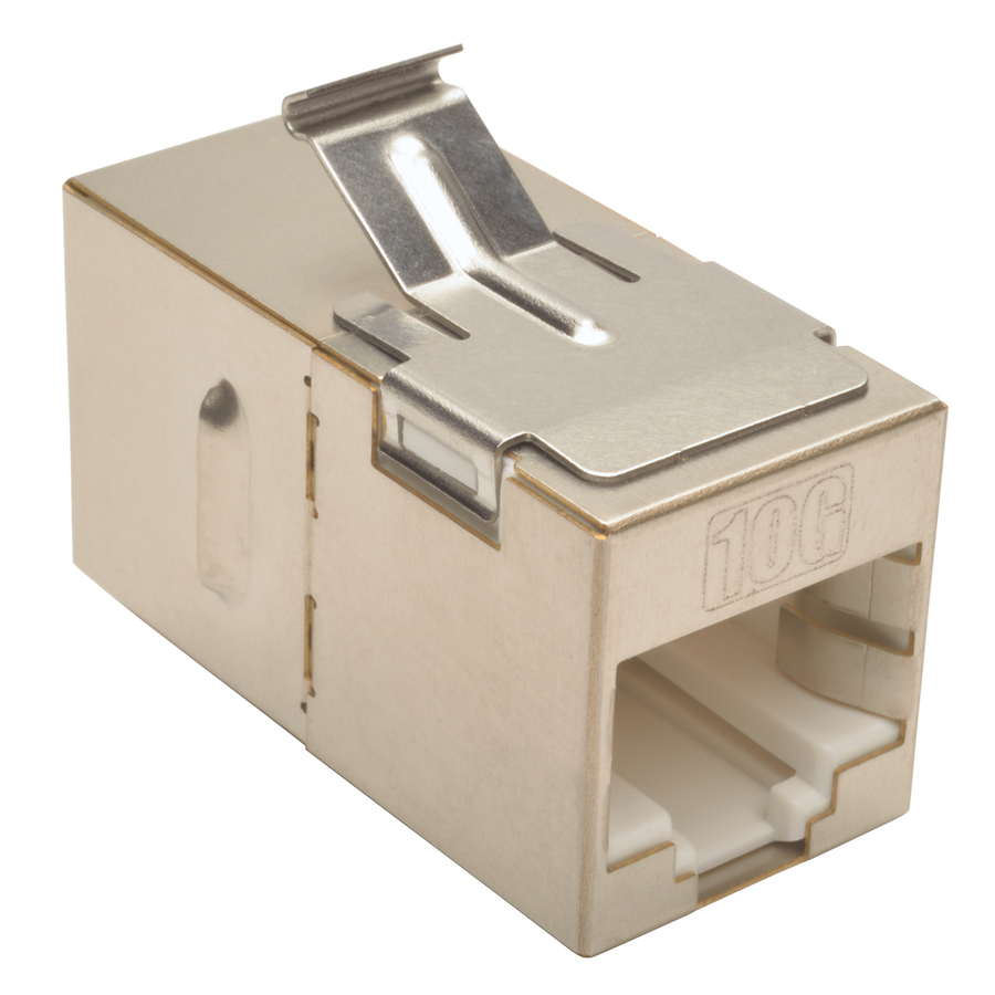 Tripp Lite by Eaton Cat6a Straight-Through Modular Shielded In-Line Snap-In Coupler (RJ45 F/F) TAA