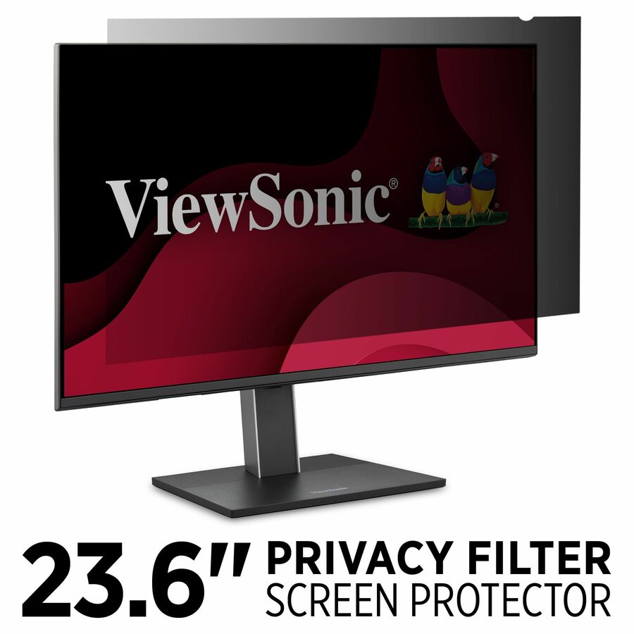 ViewSonic 23.6" Privacy Filter Screen Protector for Widescreen (16:9) LCD Monitor Lightweight Anti-glare and Anti-scratch, Black.