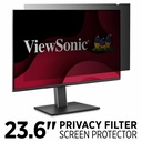 ViewSonic 23.6" Privacy Filter Screen Protector for Widescreen (16:9) LCD Monitor Lightweight Anti-glare and Anti-scratch, Black.