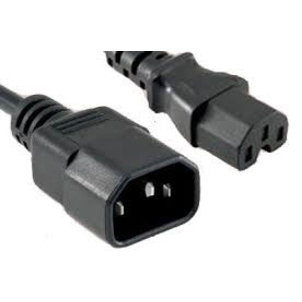 Unirise Power Cord C14-C15, 14AWG, 15amp, 250V, SJT Jacket, Black, 10ft