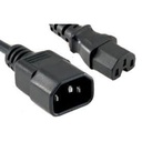 Unirise Power Cord C14-C15, 14AWG, 15amp, 250V, SJT Jacket, Black, 10ft