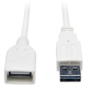 Eaton Tripp Lite Series Universal Reversible USB 2.0 Extension Cable (Reversible A to A M/F), White, 3 ft. (0.91 m)