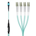 Belkin MTP to LC Fiber Optic Cable, 40GB Aqua Multimode MTP/8x LC, 50/125, OM3, Plenum
