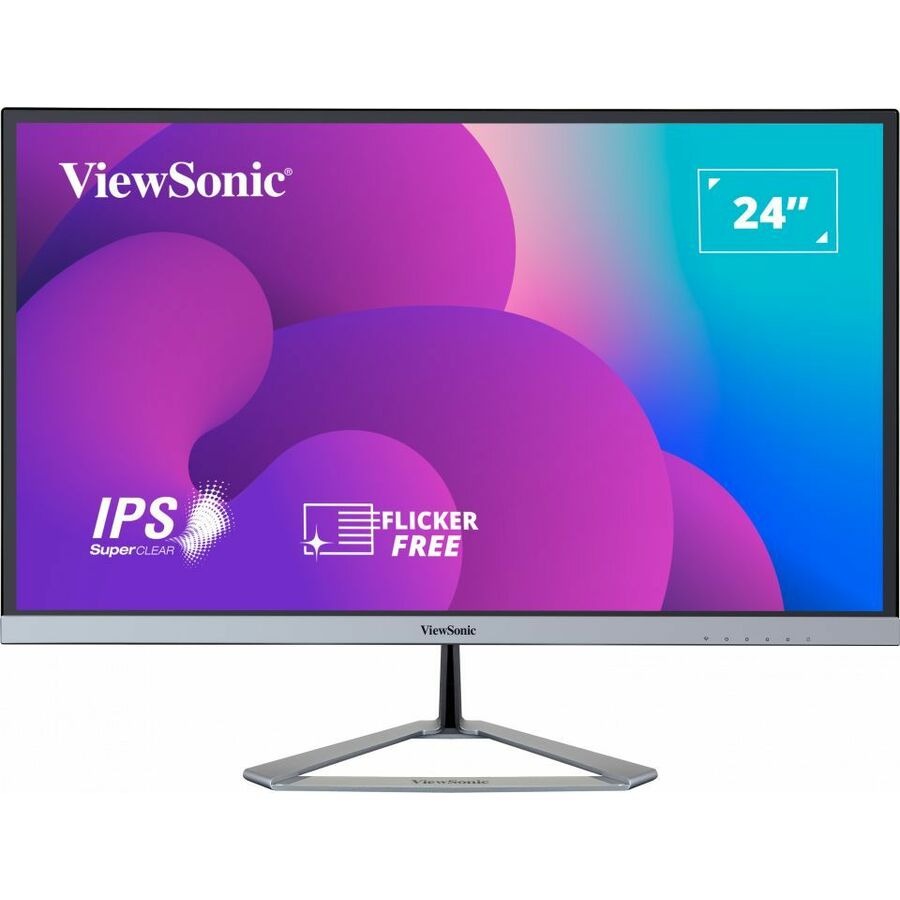 ViewSonic VX2476-SMHD 24 Inch 1080p Monitor, IPS Display with FreeSync and Eye Care Technology for Home and Office Entertainment, Ultra-Thin Bezels, DisplayPort for Daisy Chain, HDMI, and VGA Inputs