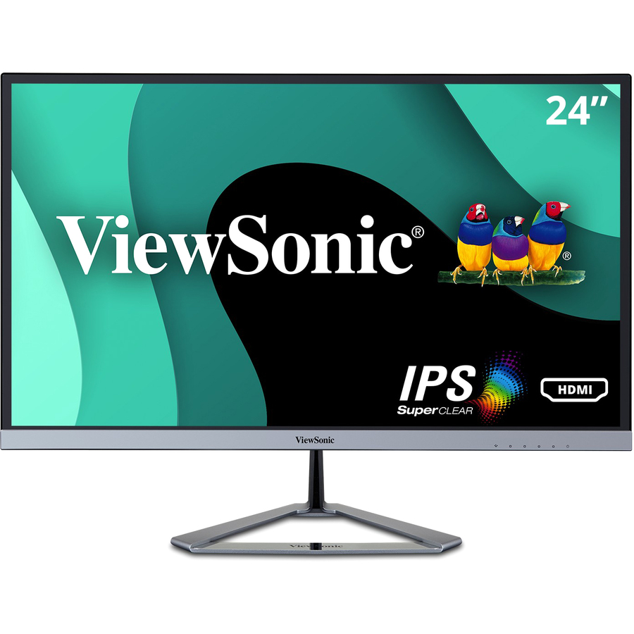 ViewSonic VX2476-SMHD 24 Inch 1080p Monitor, IPS Display with FreeSync and Eye Care Technology for Home and Office Entertainment, Ultra-Thin Bezels, DisplayPort for Daisy Chain, HDMI, and VGA Inputs