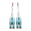 Eaton Tripp Lite Series 10G Duplex Multimode 50/125 OM4 LSZH Fiber Optic Cable (LC/LC), Push/Pull Tabs, Magenta, 3 m