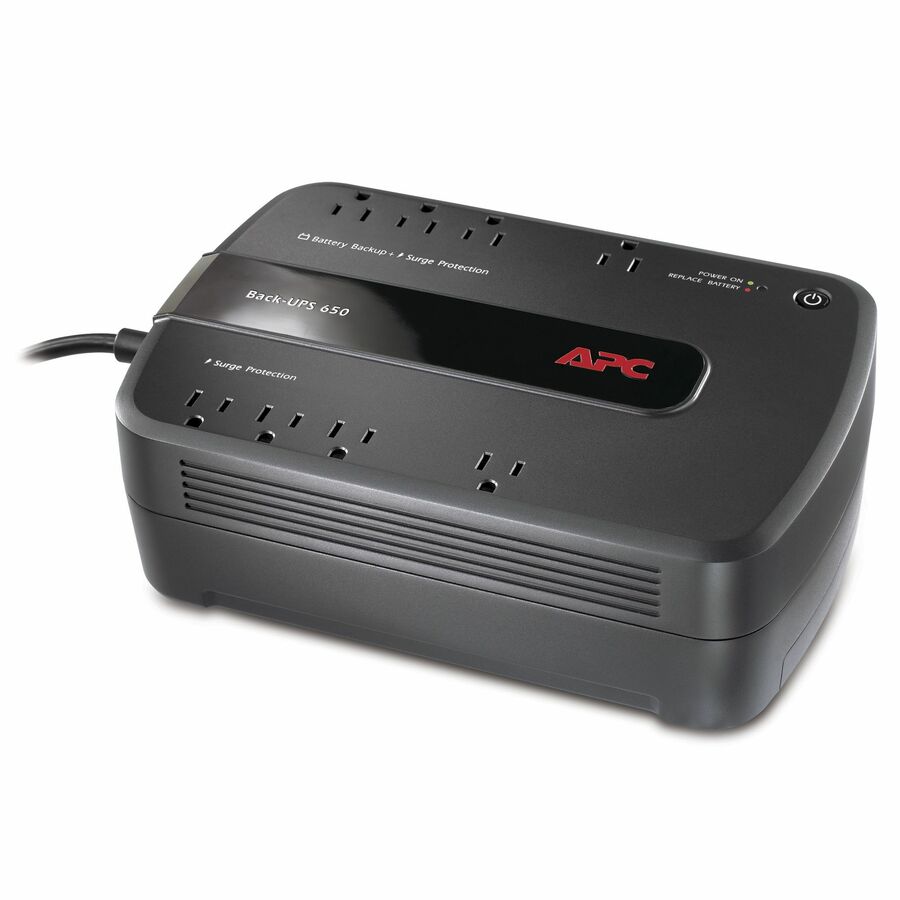 APC Back-UPS 650VA, 120V, 8 NEMA outlets (4 surge)