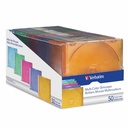 Verbatim CD/DVD Color Slim Jewel Cases, Assorted - 50pk