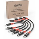 Plugable USB C to USB C Cable, Data Blocker Charge Only Cable 6in (Pack of 5): 240W Safe Charging