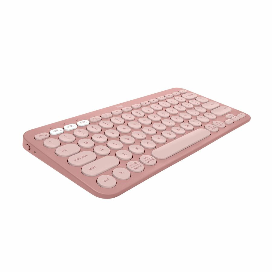 Logitech Pebble Keys 2 K380s, Multi-Device Bluetooth Wireless Keyboard with Customizable Shortcuts, Tonal Rose