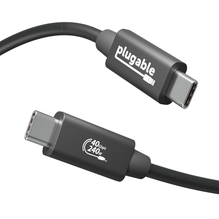 Plugable USB4 Cable with 240W Charging, 3.3 Feet (1M), USB-IF Certified