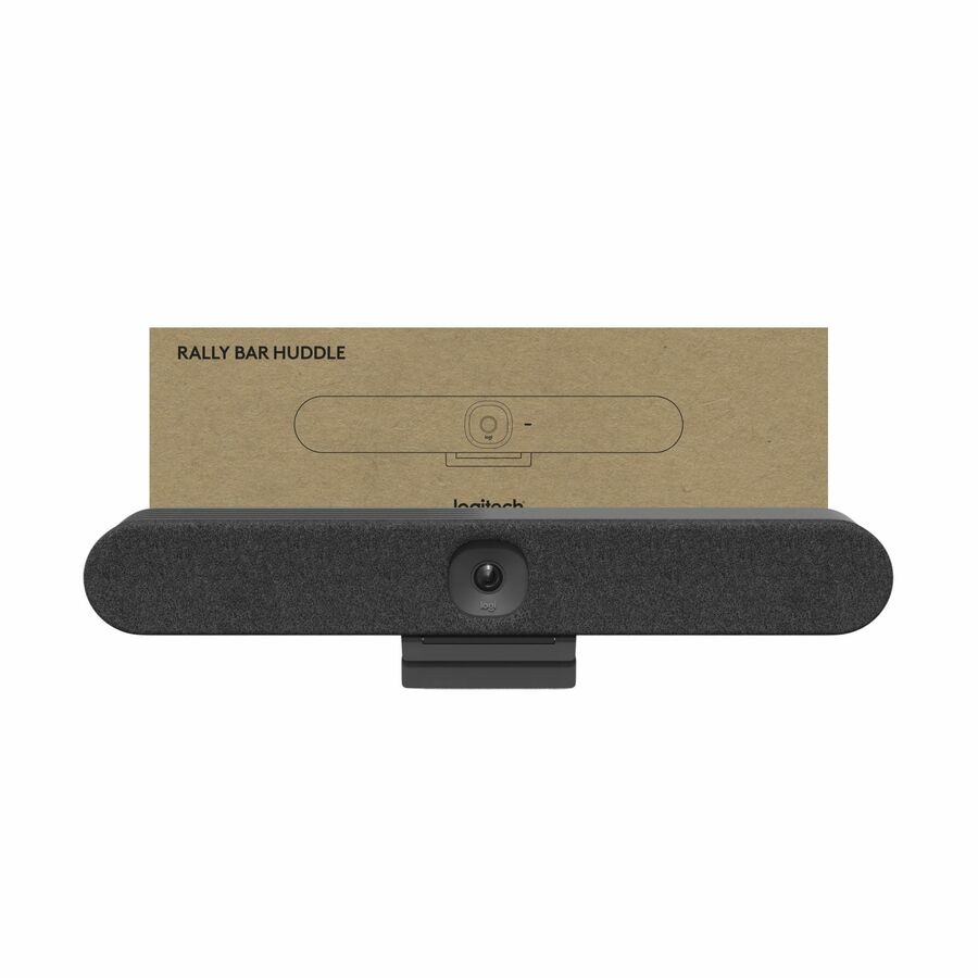 Logitech Rally Bar Huddle Video Conferencing Bar for Huddle Spaces and Small Rooms, All-in-one 4K Camera, AI-Powered Audio, USB Plug-and-Play, Works with Zoom, Microsoft Teams, Google Meet