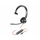 Poly Blackwire 3310 Monaural Microsoft Teams Certified USB-C Headset +USB-C/A Adapter