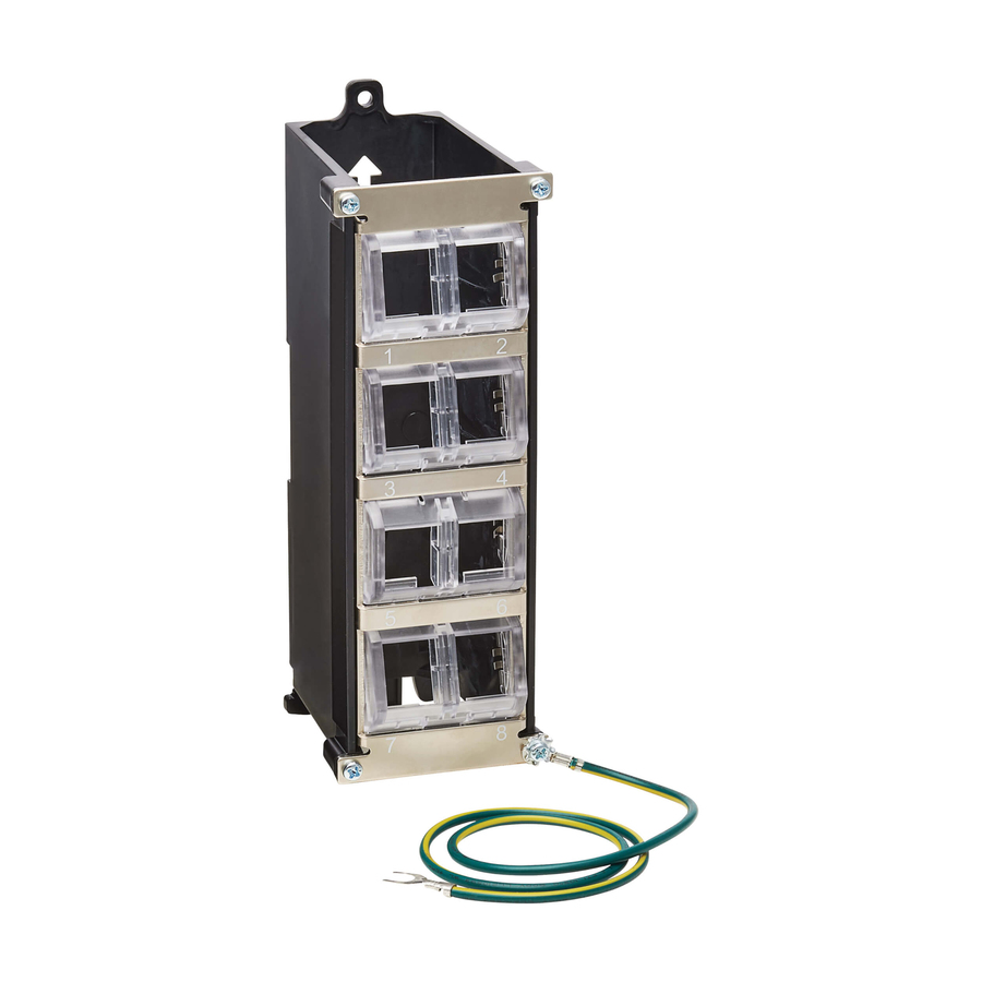 Tripp Lite by Eaton 8-Port Metal DIN-Rail Mounting Keystone Patch Panel with Grounding, Black/Silver, TAA