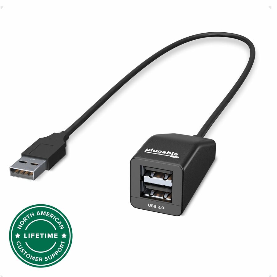 Plugable USB 2.0 2-Port High Speed Ultra Compact Hub Splitter