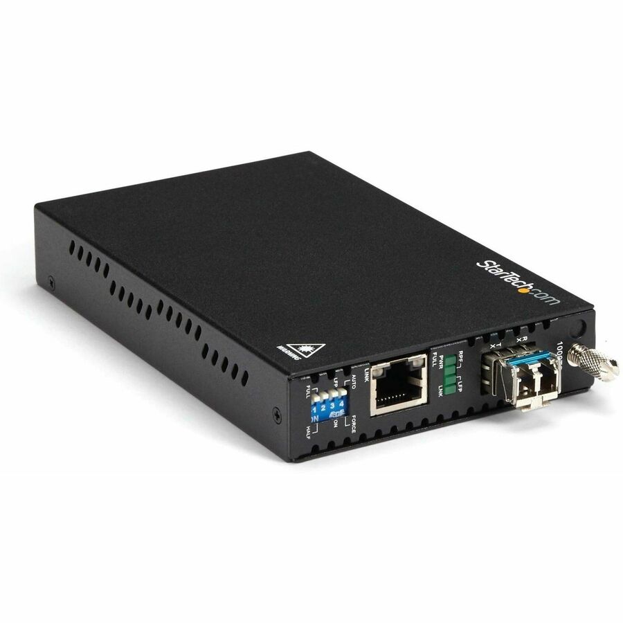 StarTech Gigabit Ethernet Copper-to-Fiber Media Converter, SM LC, 10 km, Ethernet Media Converter, GbE Converter, TAA