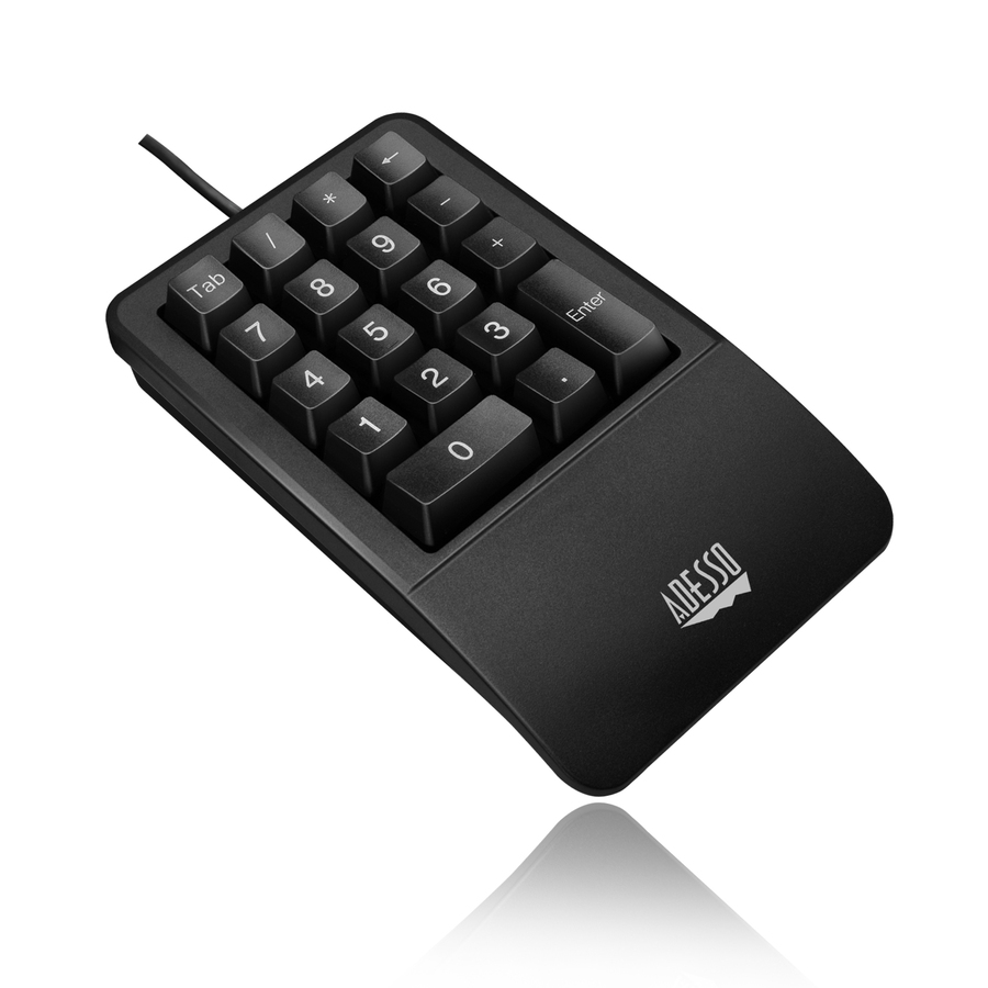 Adesso Antimicrobial Waterproof Numeric Keypad with Wrist Rest Support