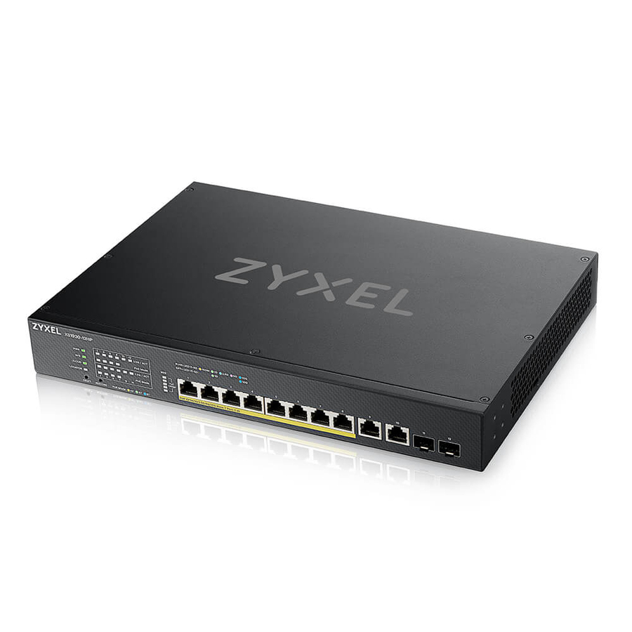 ZYXEL XS1930-12HP 10-Port 10G Multi-Gigabit L3 Smart Nebula Cloud Managed Switch with 2 10G SFP+ Uplinks | 8 PoE+ / PoE++ at 375W