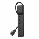 Belkin 6-Outlet Surge Protector - 6ft Cord - Rotating Plug - 600 Joules - Black