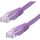 StarTech 6ft CAT6 Ethernet Cable - Purple Molded Gigabit - 100W PoE UTP 250Mhz - Category 6 Patch Cord UL Certified Wiring/TIA
