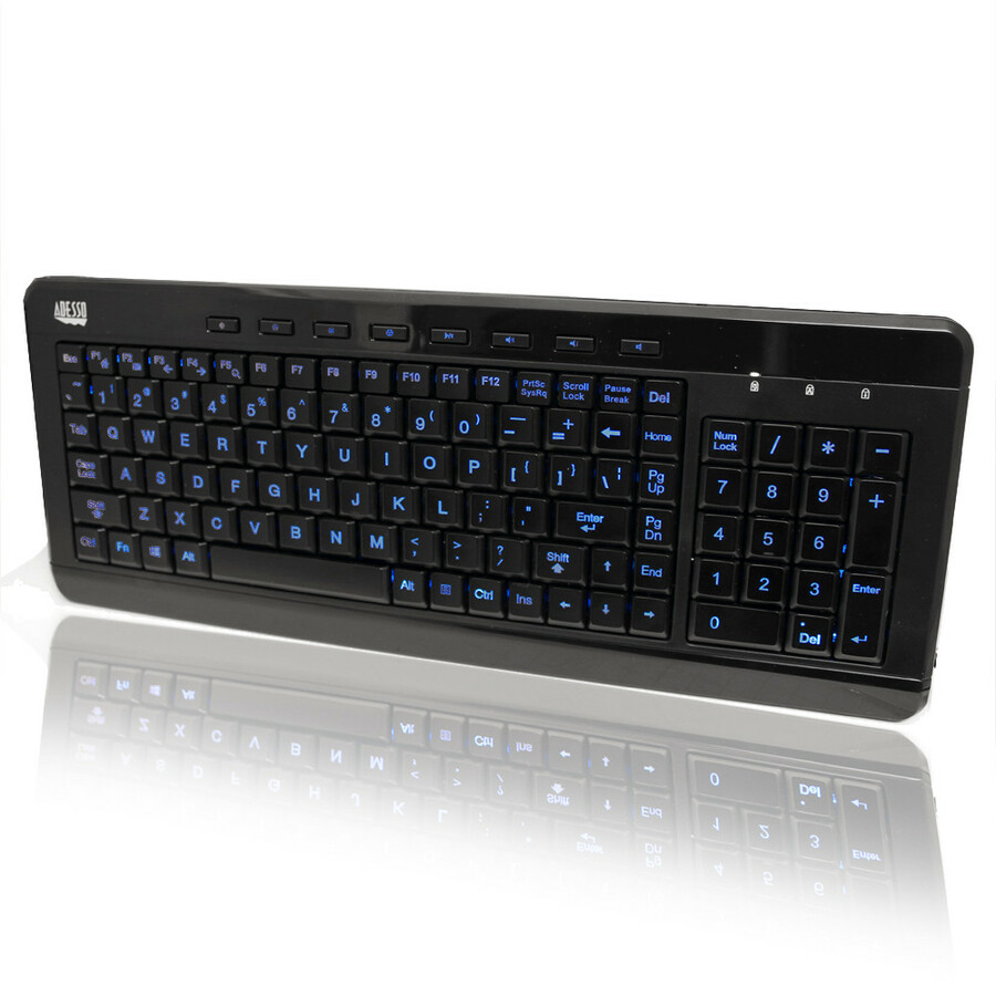 Adesso 3-Color Illuminated Compact Multimedia Keyboard