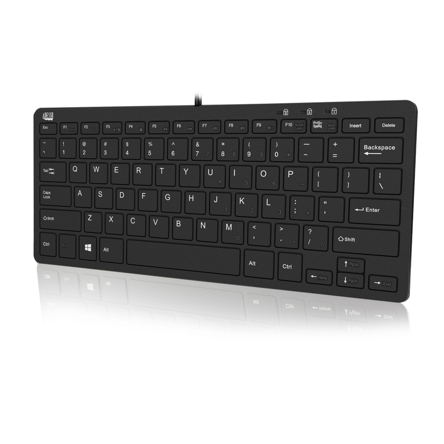 Adesso Mini Keyboard with USB Hubs