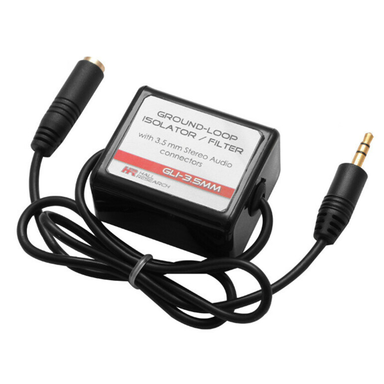 Hall Research Stereo Audio Ground-Loop Isolator & Filter with 3.5mm Connectors