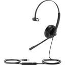 Yealink USB Wired Headset - Mono - USB - Wired - 32 Ohm - 20 Hz to 20 kHz - Over-the-head - Monaural - Supra-aural - 3.94 ft Cable - Noise Cancelling, Uni-directional, Electret, Condenser Microphone - Black