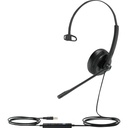 Yealink UH34 Headset - Mono - USB Type C, Mini-phone (3.5mm) - Wired - 32 Ohm - 20 Hz to 20 kHz - Over-the-head - Monaural - Ear-cup - 3.94 ft Cable - Noise Cancelling, Uni-directional, Electret, Condenser Microphone - Black