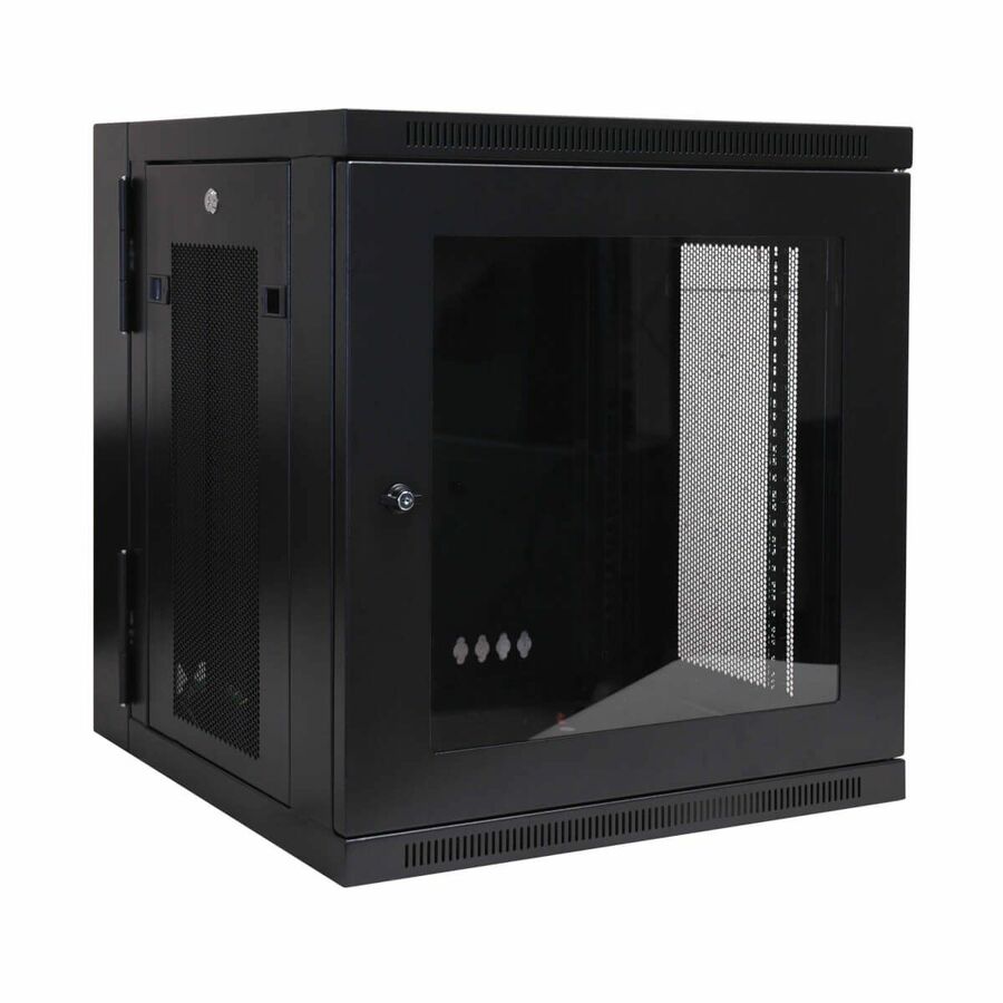 Tripp Lite by Eaton SmartRack 12U Low-Profile Switch-Depth Wall-Mount Small Rack Enclosure Clear Acrylic Window Hinged Back