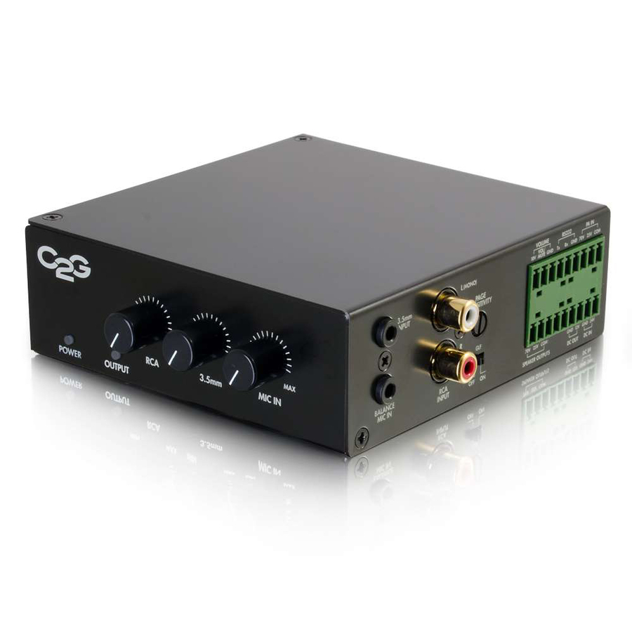 C2G 50 Watt Audio Amplifier - 25/70V - Plenum Rated - 20 kHz - 100 Hz to 20 kHz