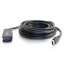 C2G 16.4ft (5m) USB 3.0 USB-A Male to USB-A Female Active Extension Cable - 16.40 ft USB Data Transfer Cable for Notebook, Remote Terminal, PTZ Camera, Interactive Display, Peripheral Device, Hard Drive, Desktop Computer - First End: 1 x USB 3.0 Type A - Male - Second End: 1 x USB 3.0 Type A - Female - 5 Gbit/s - Extension Cable - Shielding - 34/24/32 AWG - White/Green, Red/White, White/Green, White/Blue, Red, Black, White, Green, Brown, Yellow, Blue, ...
