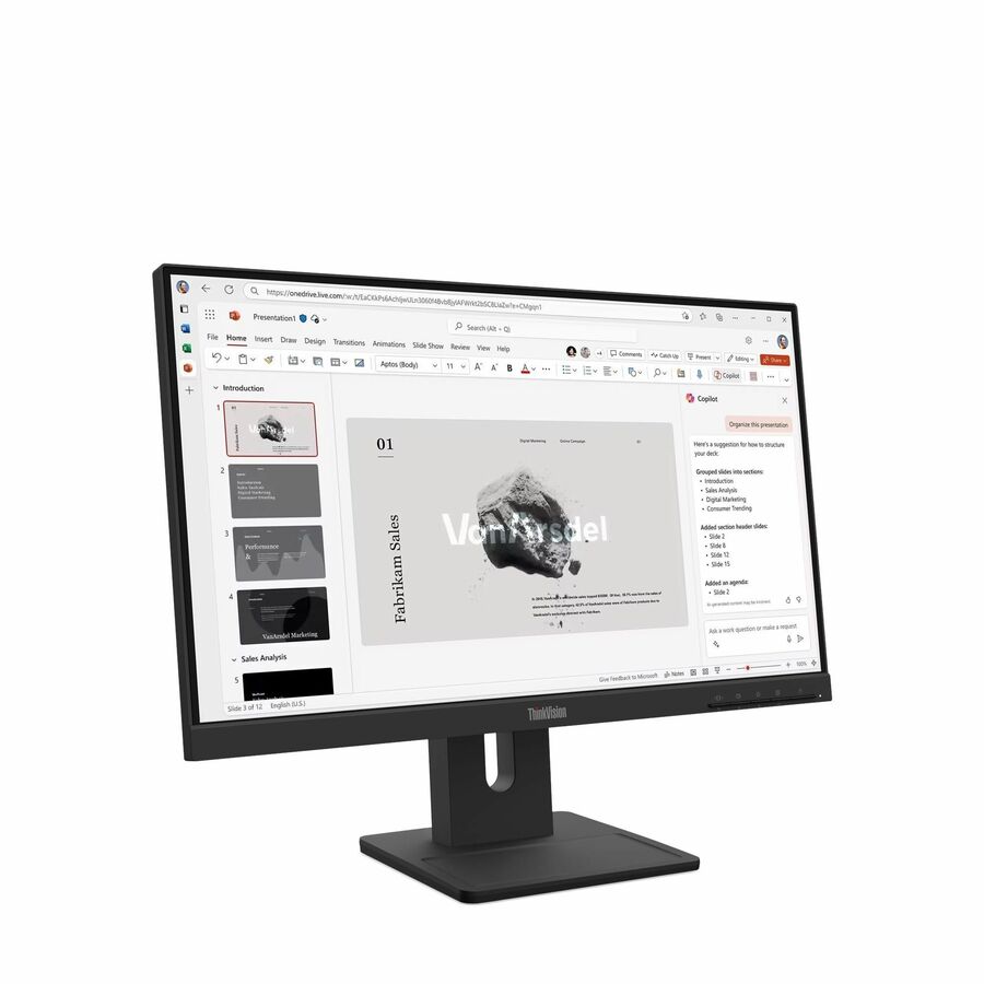 Lenovo ThinkVision E22-40 22" Class Full HD LED Monitor - 16:9 - Raven Black