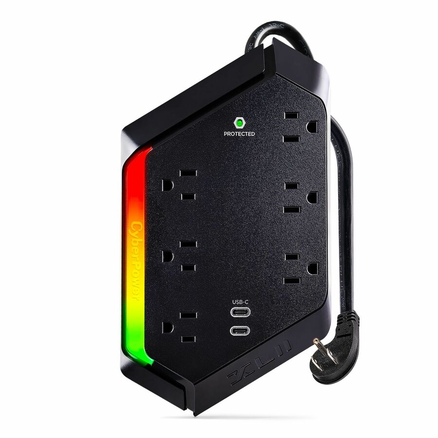 CyberPower GXS604C2 GX Series Surge 6 - Outlet Surge Protector with 2400 J Surge Suppression