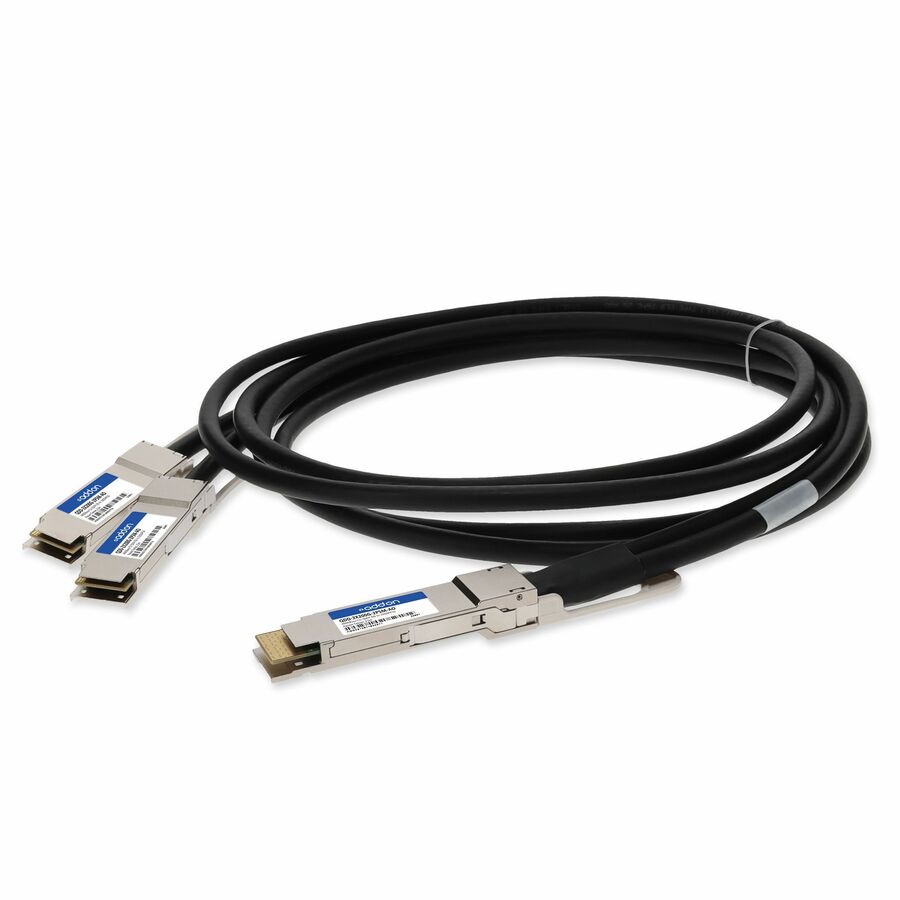 AddOn Juniper Networks® QDD-2X200G-2P5M Compatible TAA Compliant 200GBase-CU QSFPDD to 2x QSFP28 Direct Attach Breakout Cable (Passive Twinax, 2.5m)