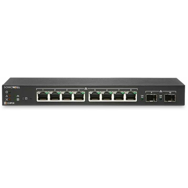 SonicWall SWITCH SWS12-8 WITH WIRELESS NETWORK MANAGEMENT AND SUPPORT 3YR